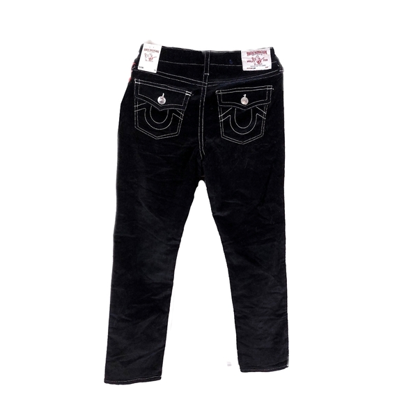 NWT True Religion Girls 14 Slim Black Velveteen Jean - Picture 3 of 6